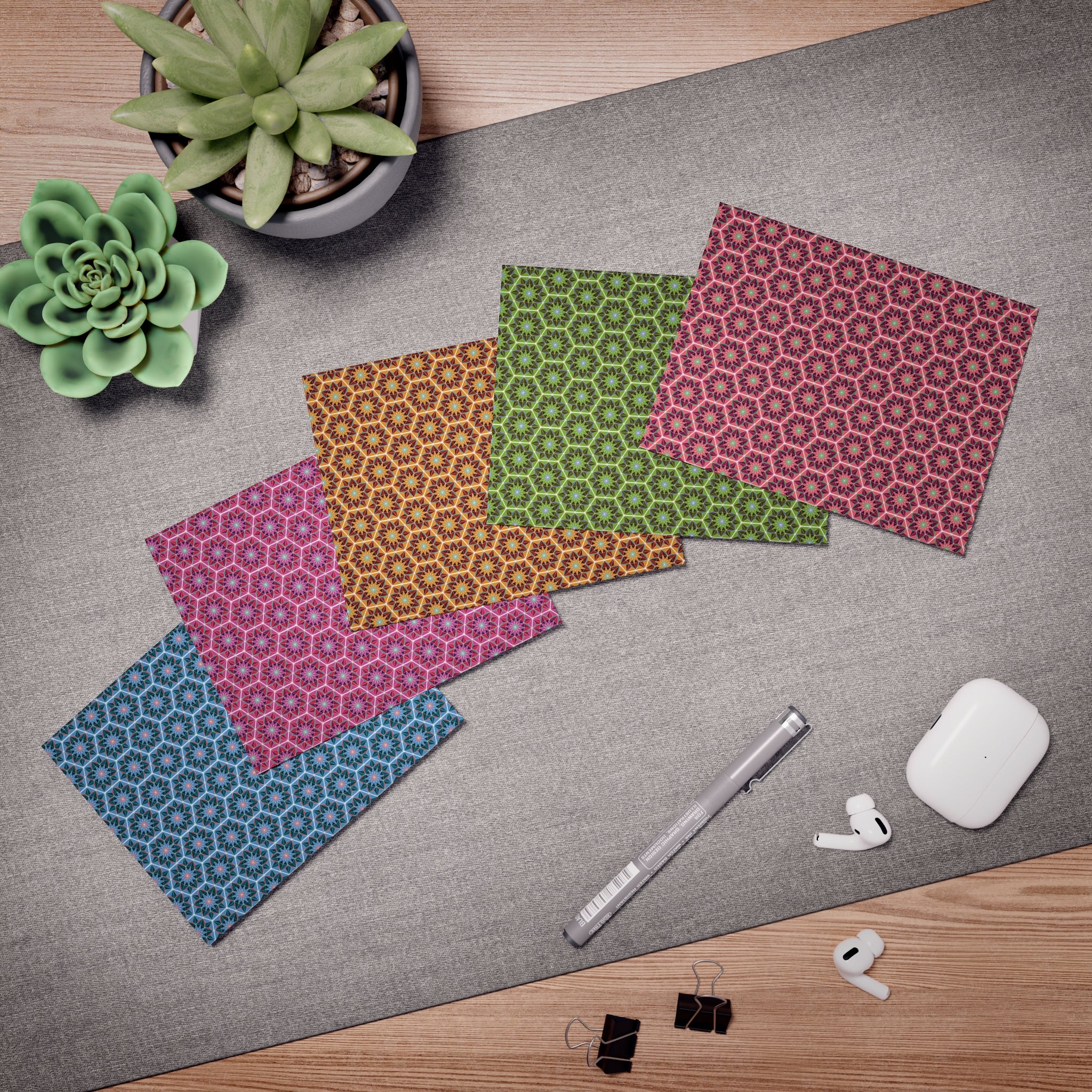 Geometric Patterns | 5-Pack of Luxe Greeting cards