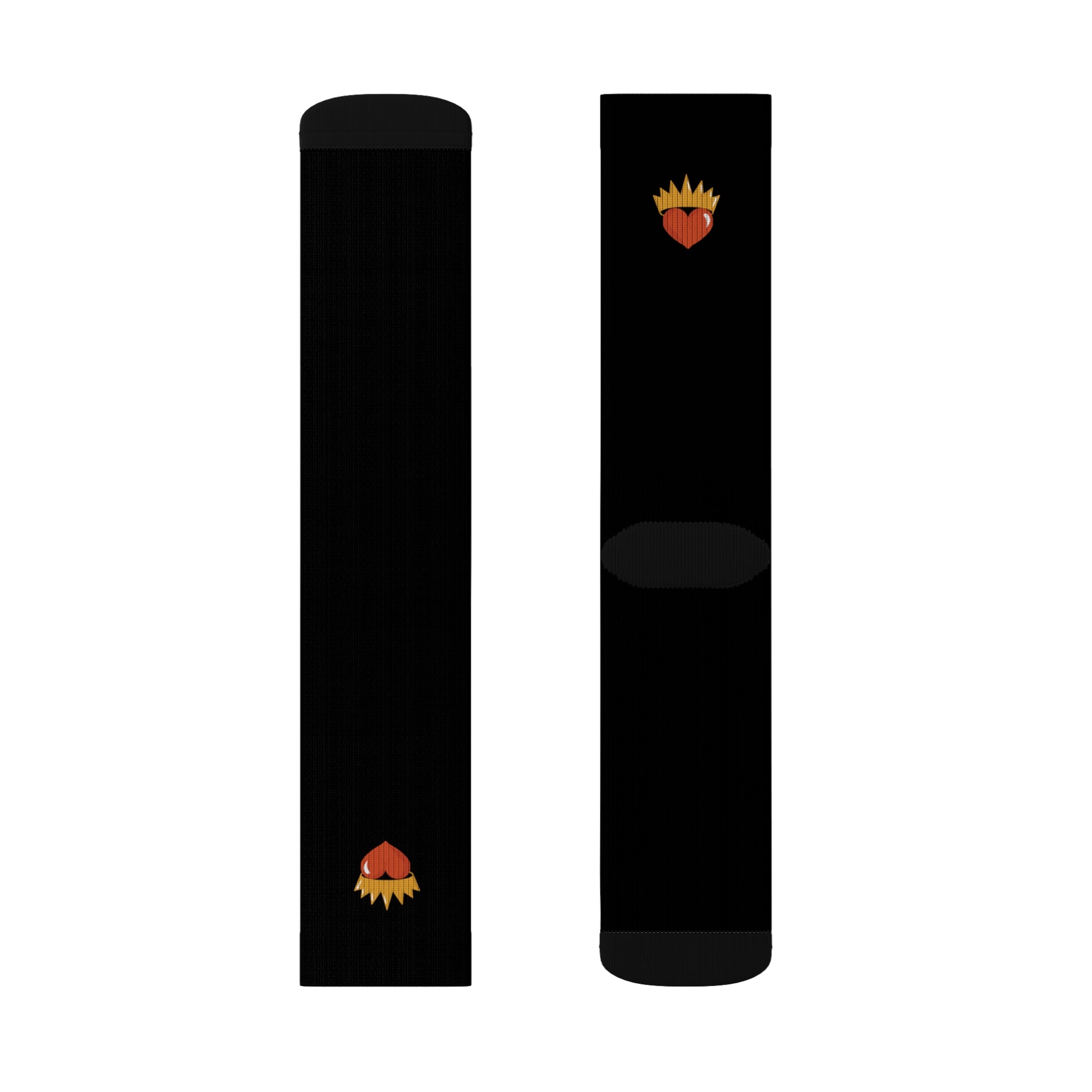 Single Royal Heart Black Socks