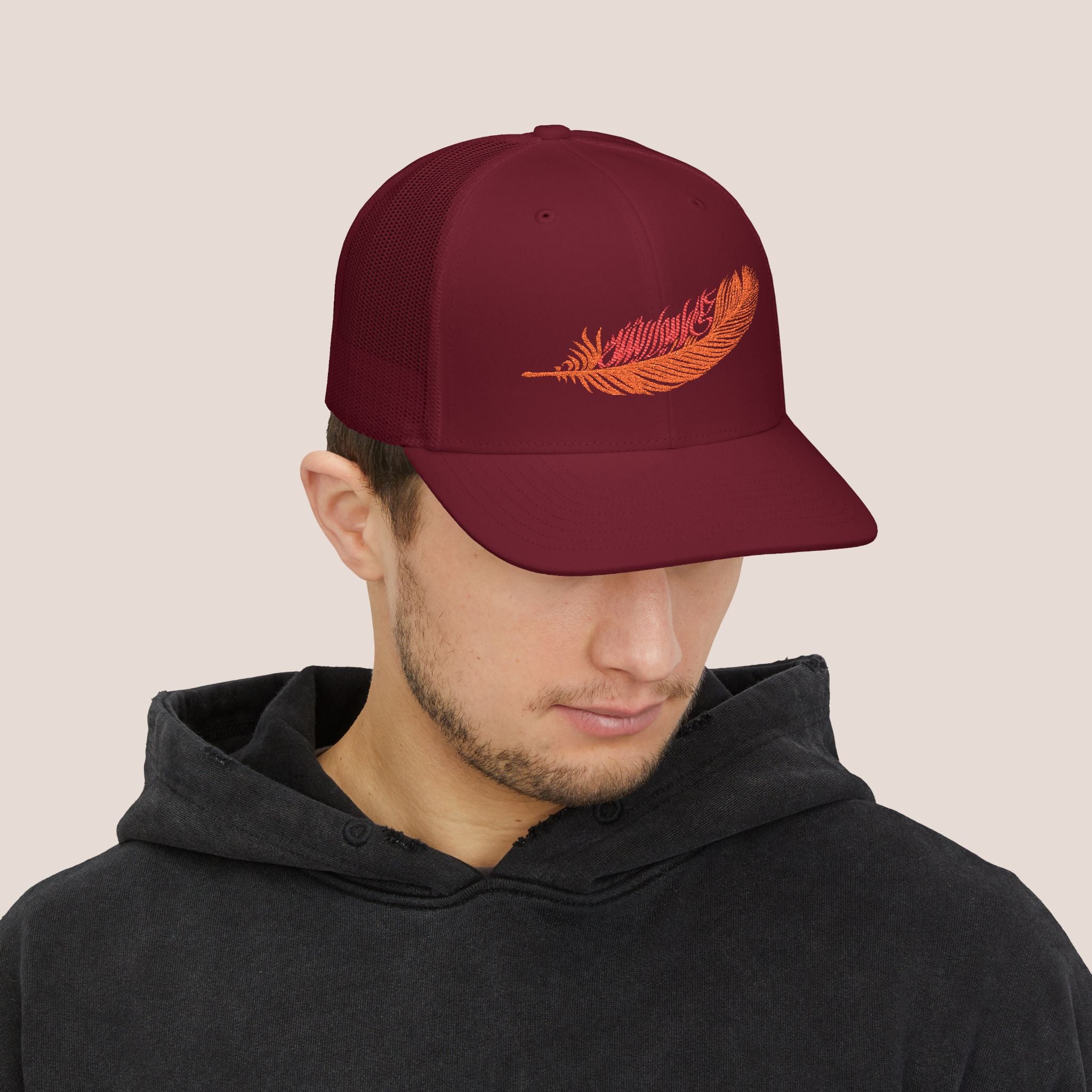 Red Feather On My Head SnapBack Trucker Cap