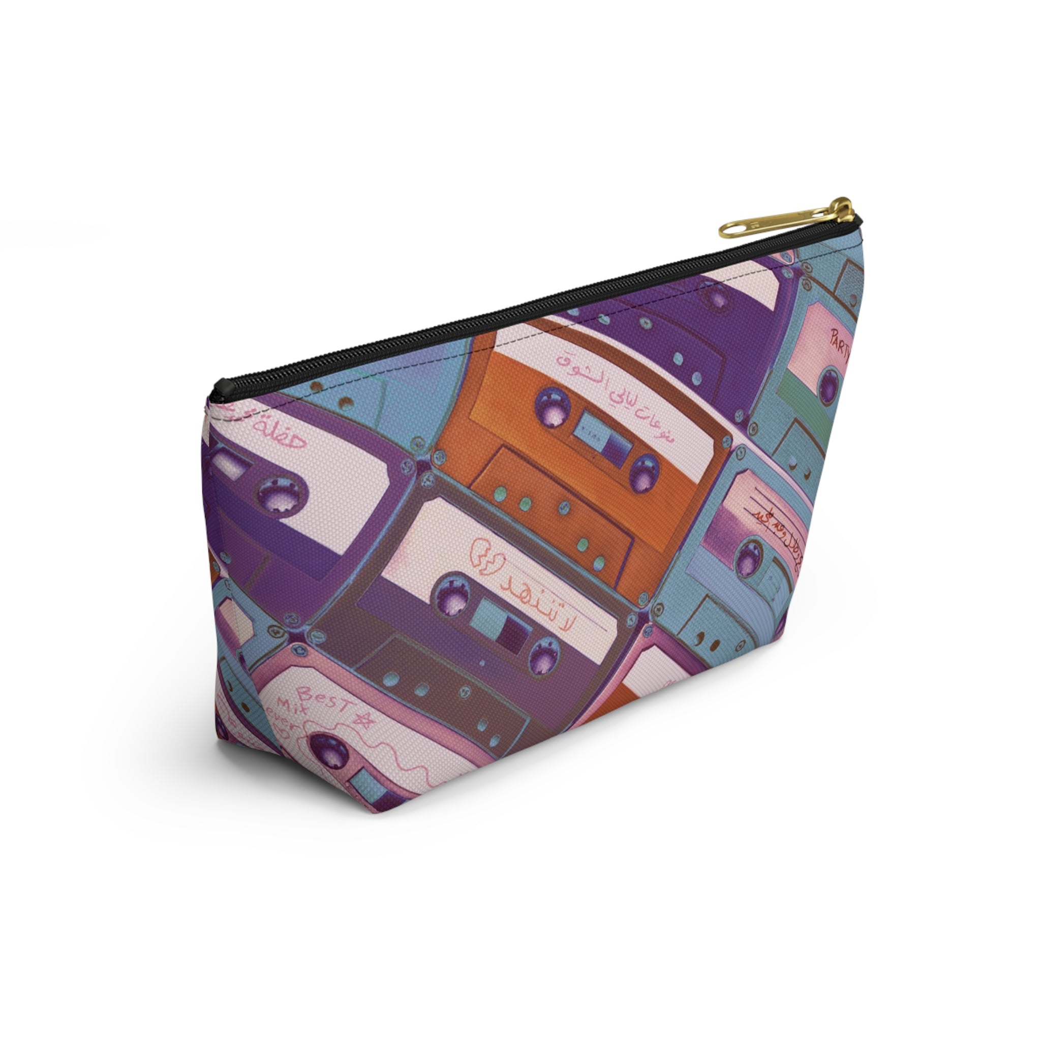 Diagonal Mix Tape Party Travel and Makeup Pouch