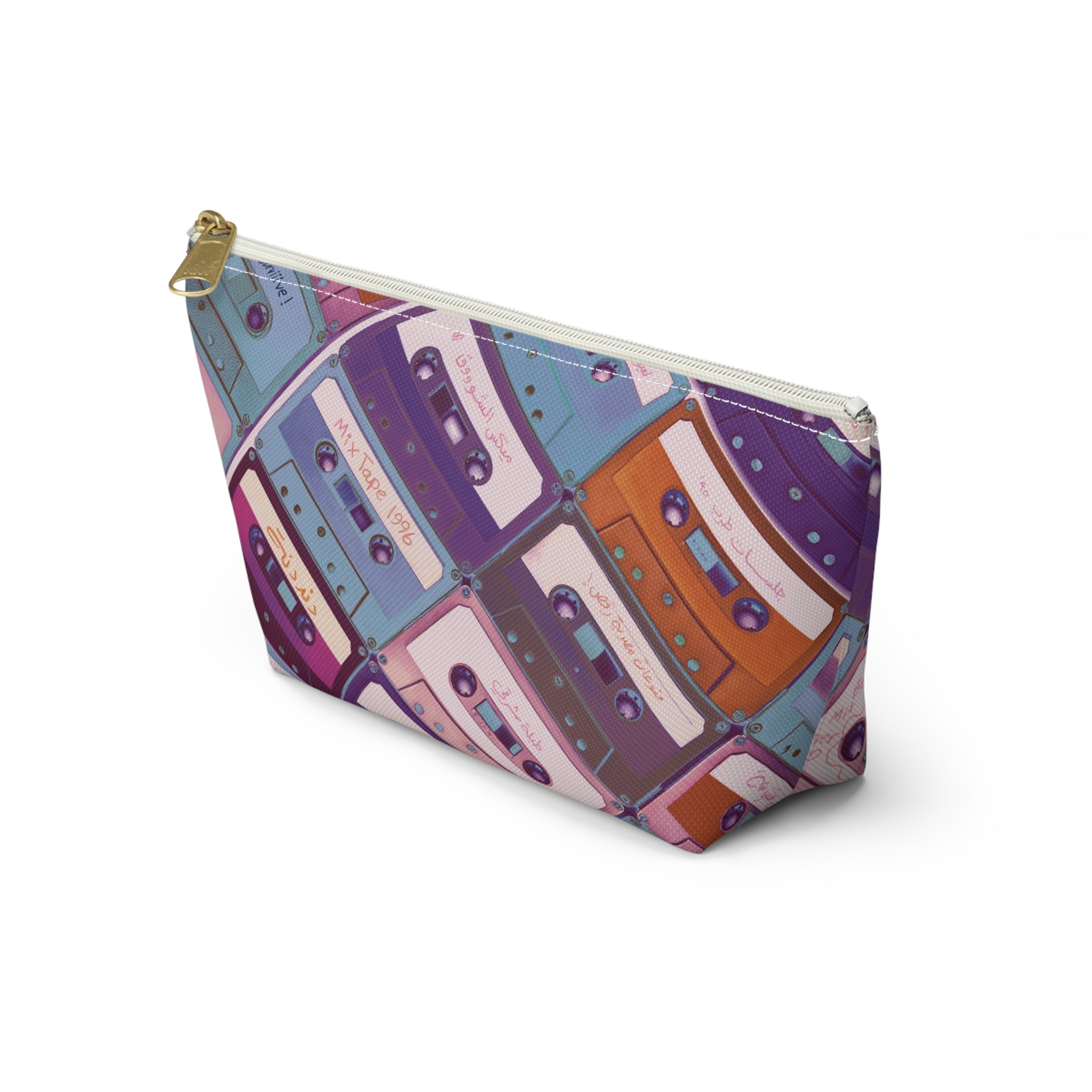 Diagonal Mix Tape Party Travel and Makeup Pouch