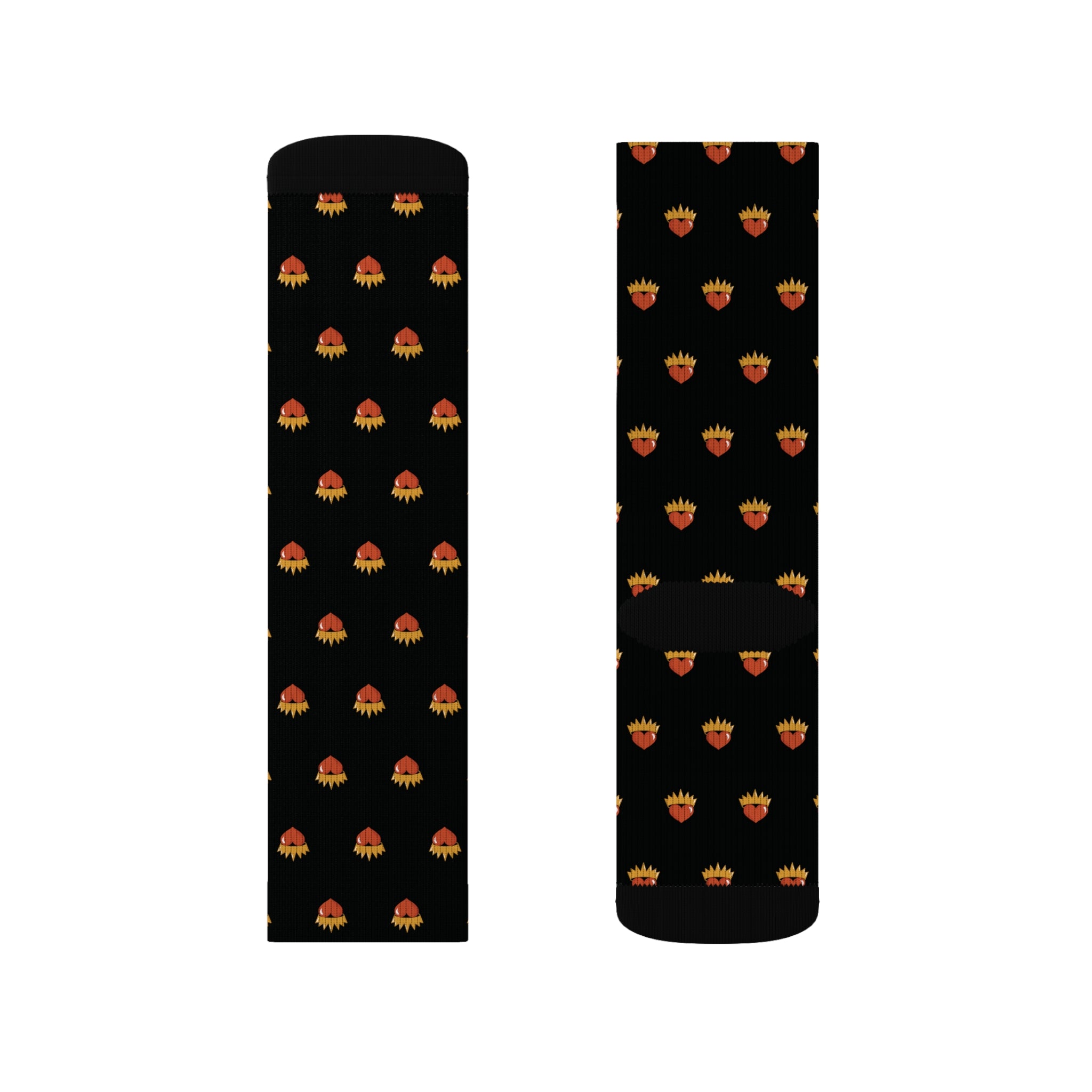 Royal Heart Black Unisex Socks