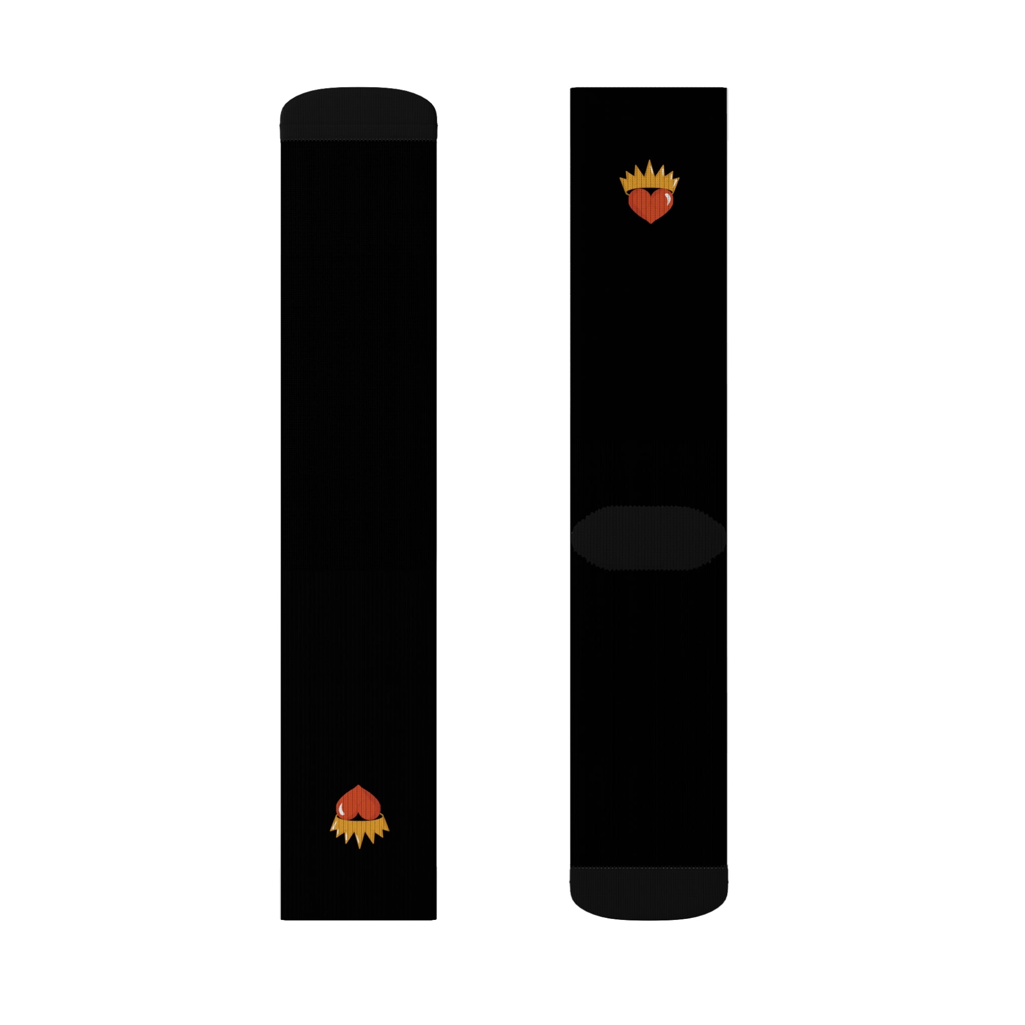 Single Royal Heart Black Socks