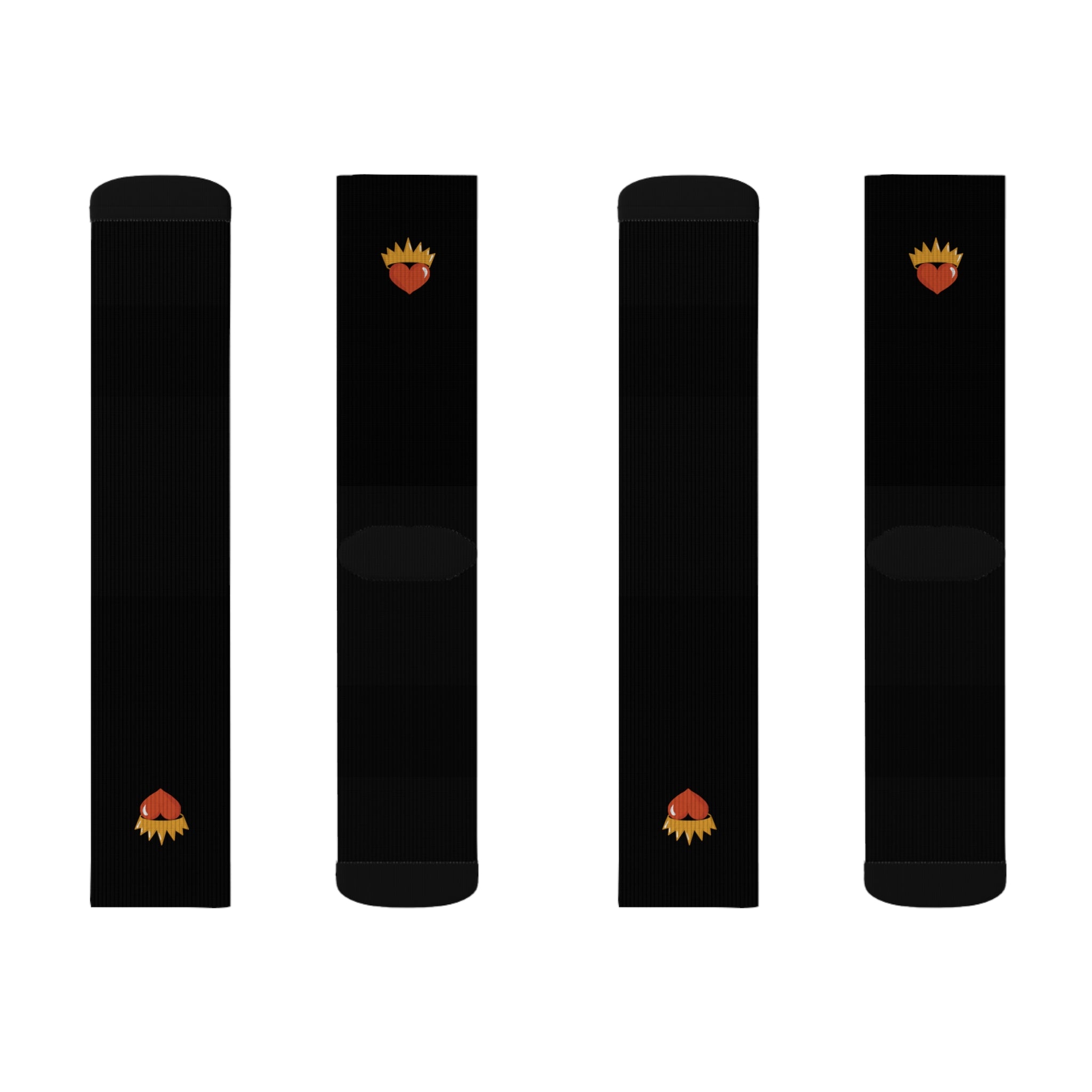 Single Royal Heart Black Socks