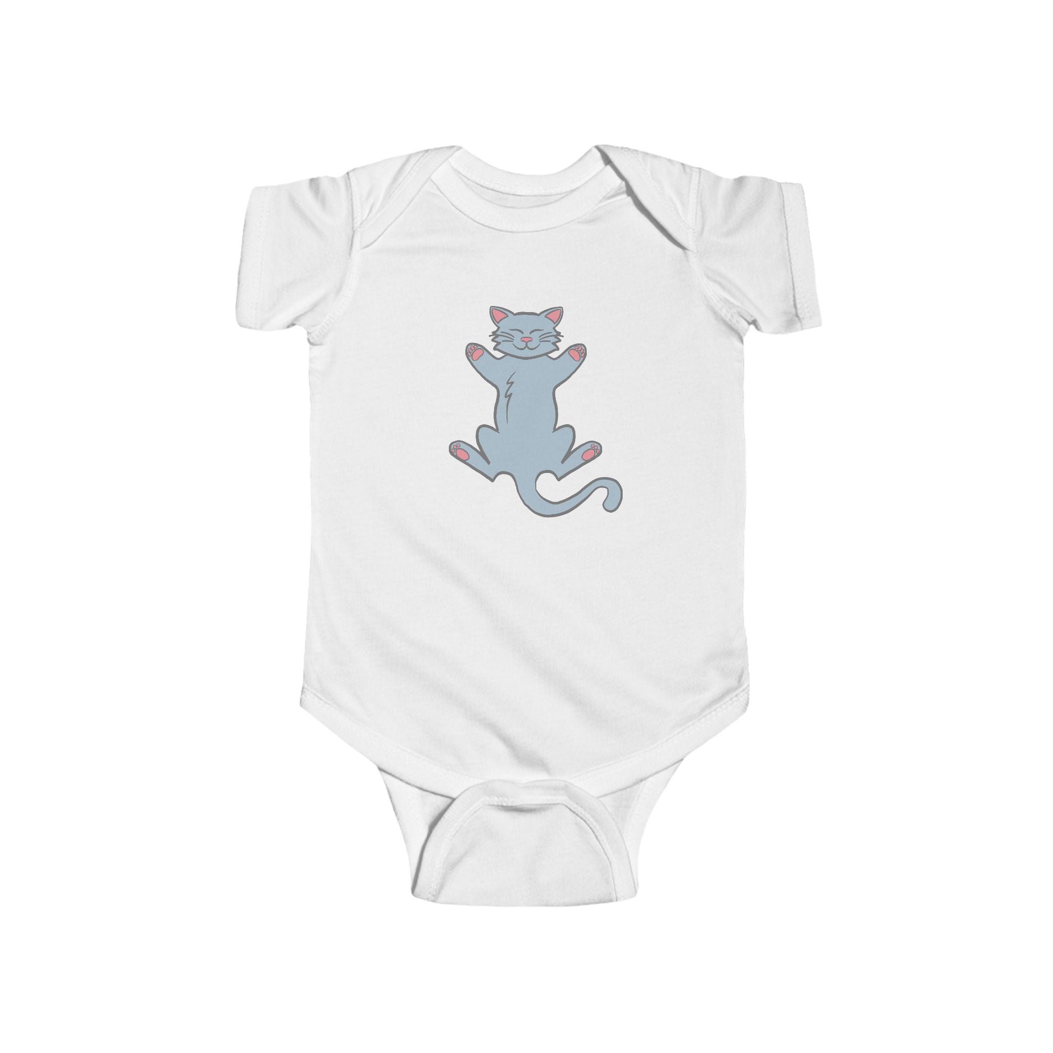 Lazy Grey Kitten - Whimsical Cute Baby and Infant Arabic Onesie