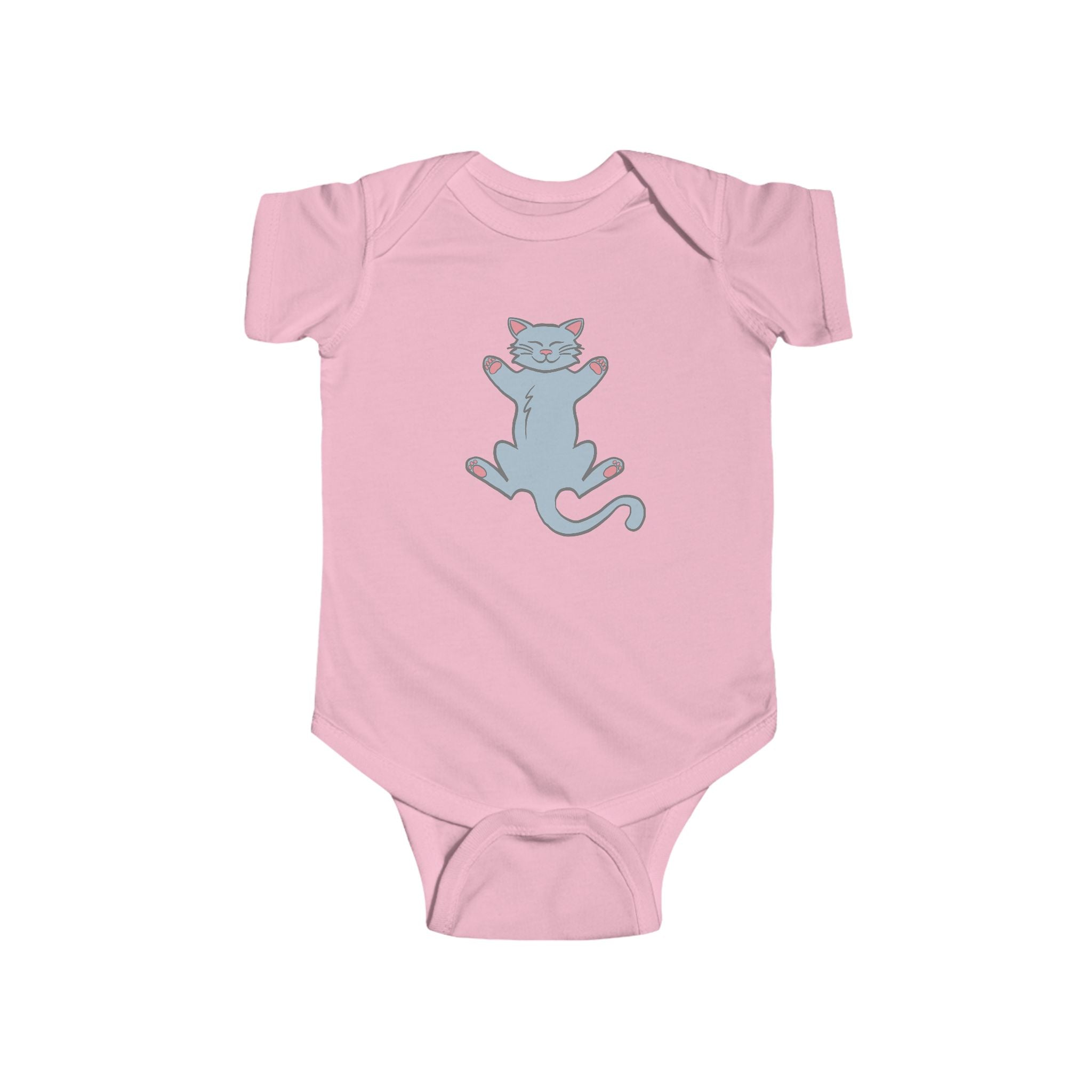 Lazy Grey Kitten - Whimsical Cute Baby and Infant Arabic Onesie