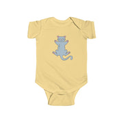 Lazy Grey Kitten - Whimsical Cute Baby and Infant Arabic Onesie