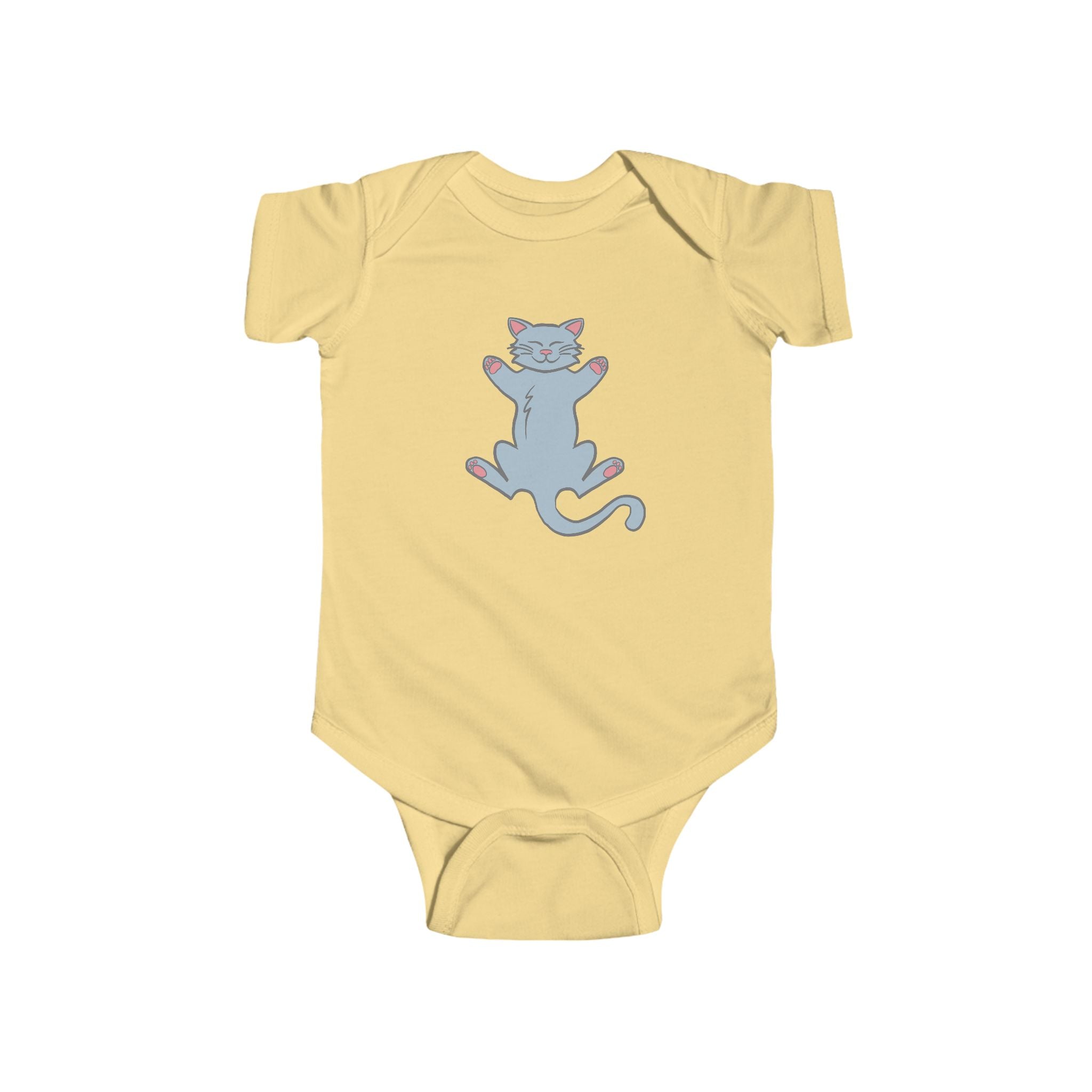 Lazy Grey Kitten - Whimsical Cute Baby and Infant Arabic Onesie