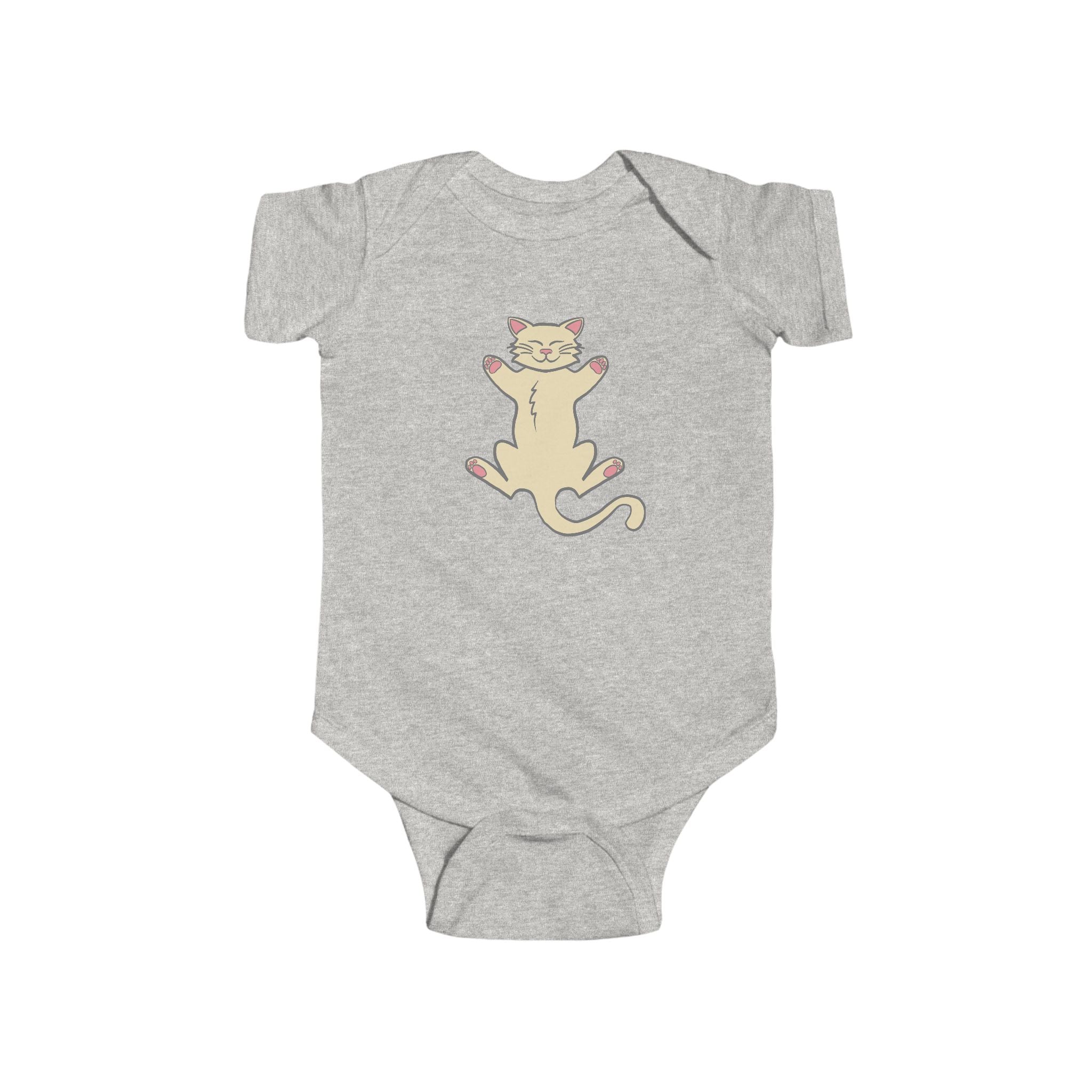 Lazy Yellow Kitten - Whimsical Cute Baby and Infant Arabic Onesie