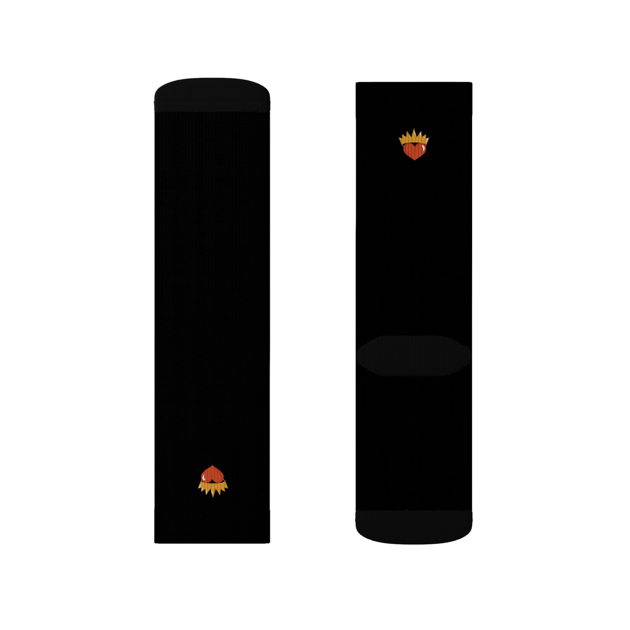 Single Royal Heart Black Socks