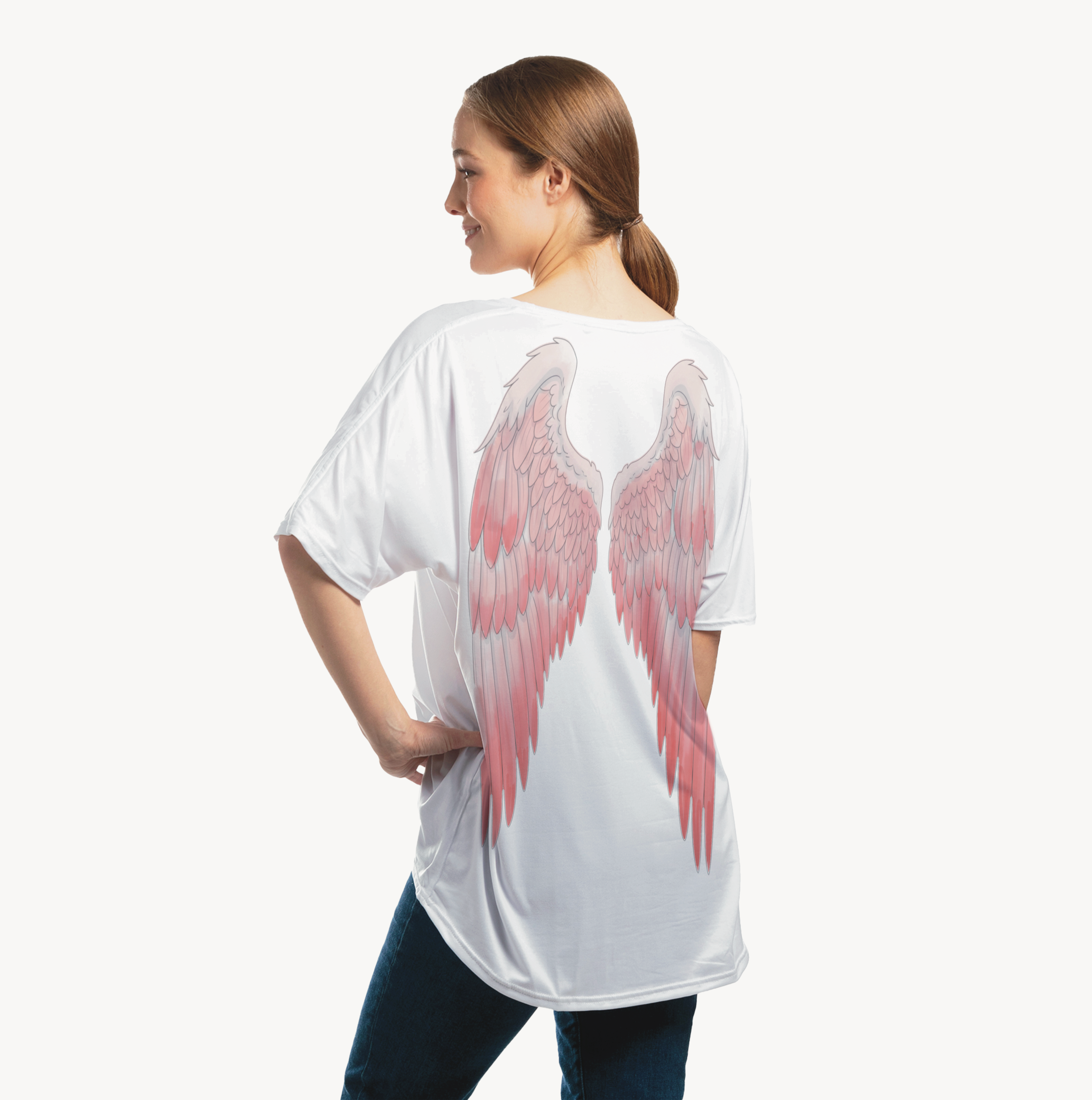 Flamingo Wings Oversized Maternity Shirt