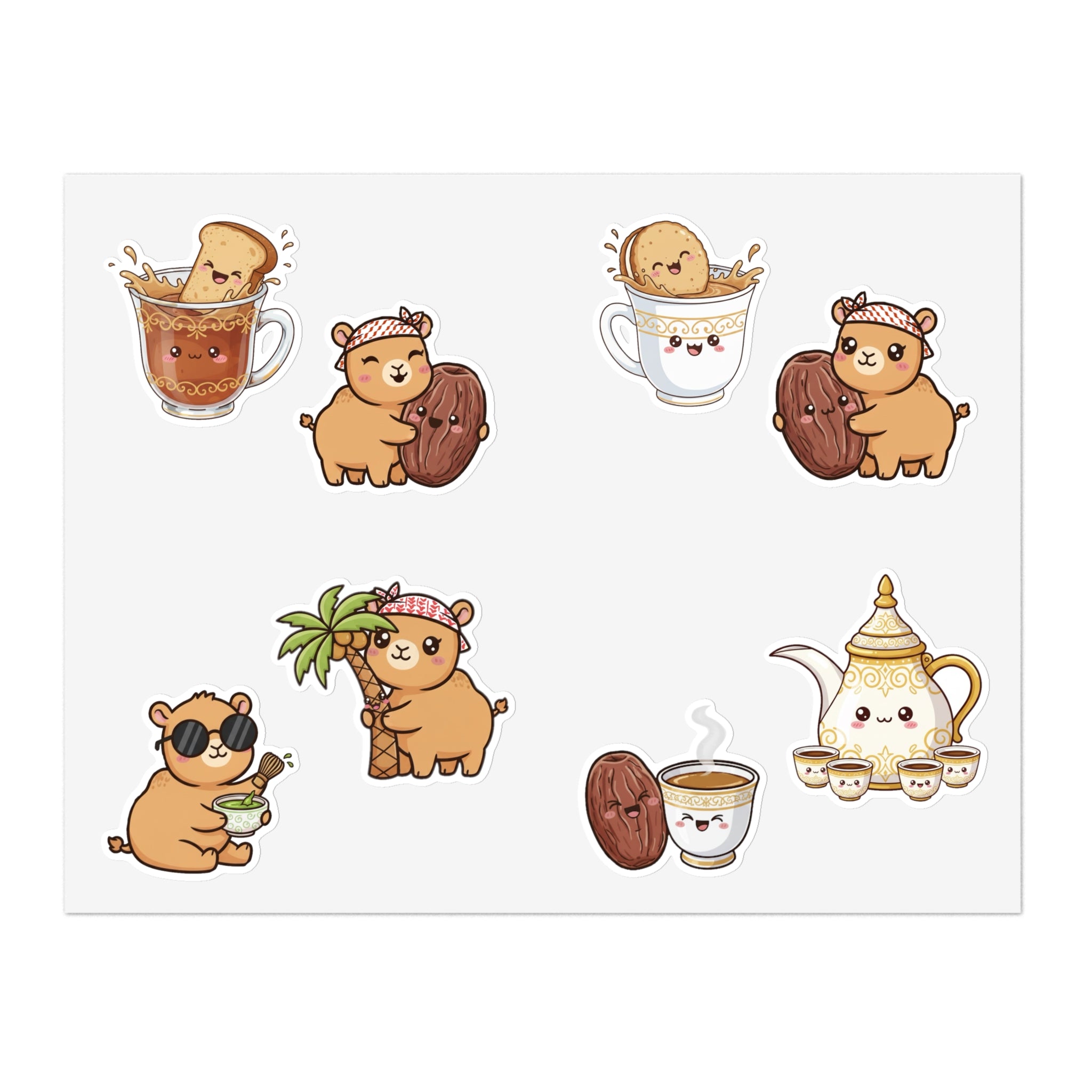 Arabian Kawaii Sticker Sheets 5 pcs