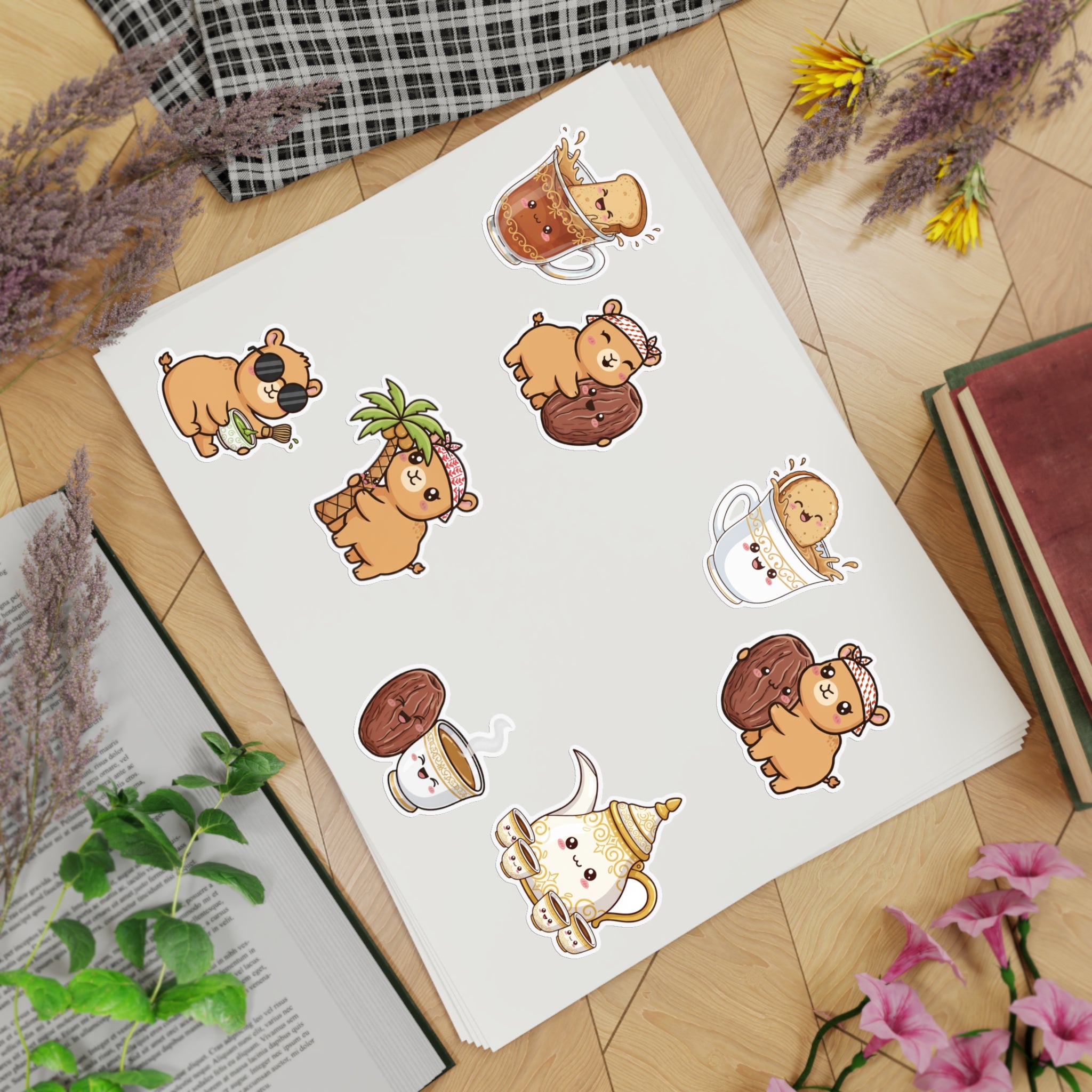 Arabian Kawaii Sticker Sheets 5 pcs