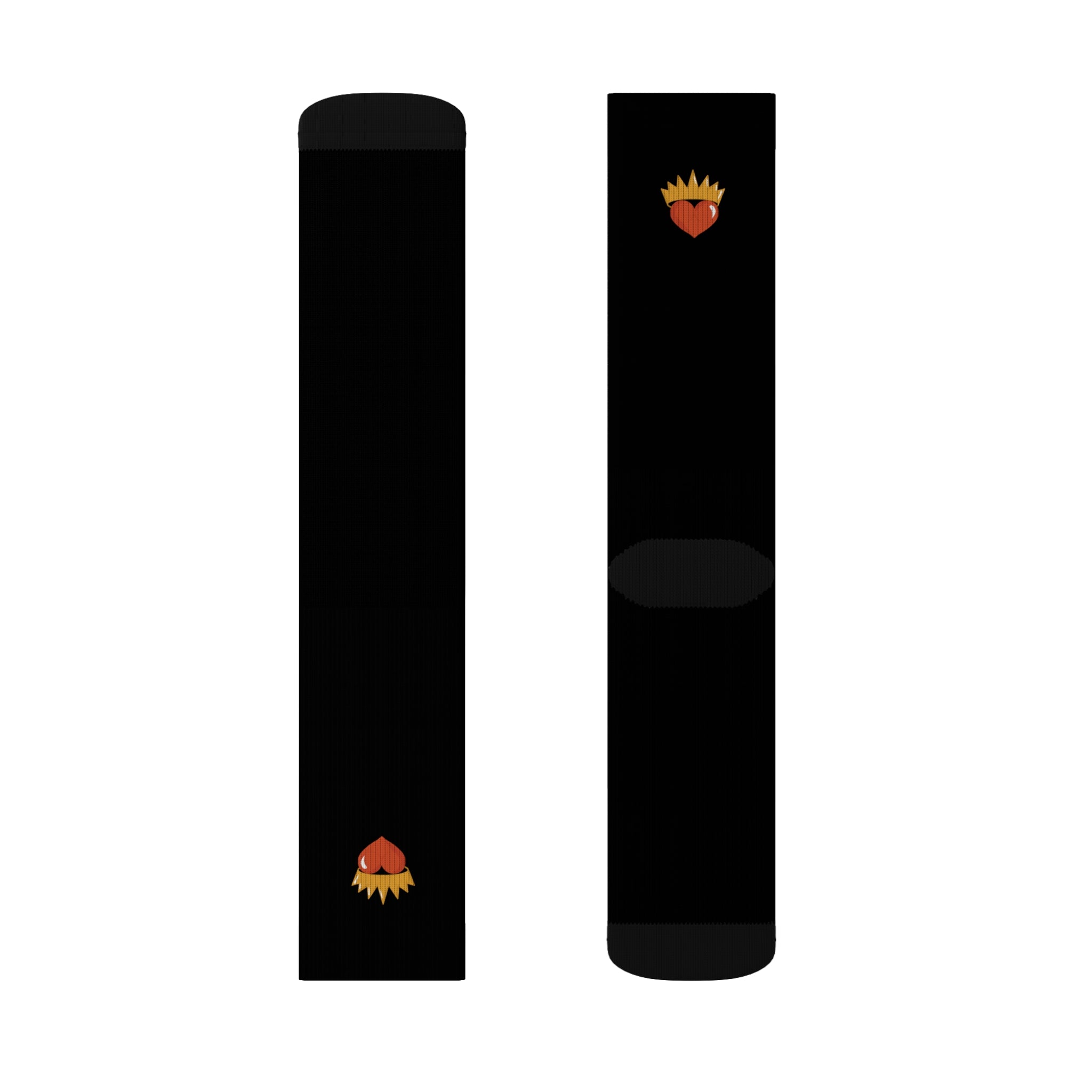 Single Royal Heart Black Socks