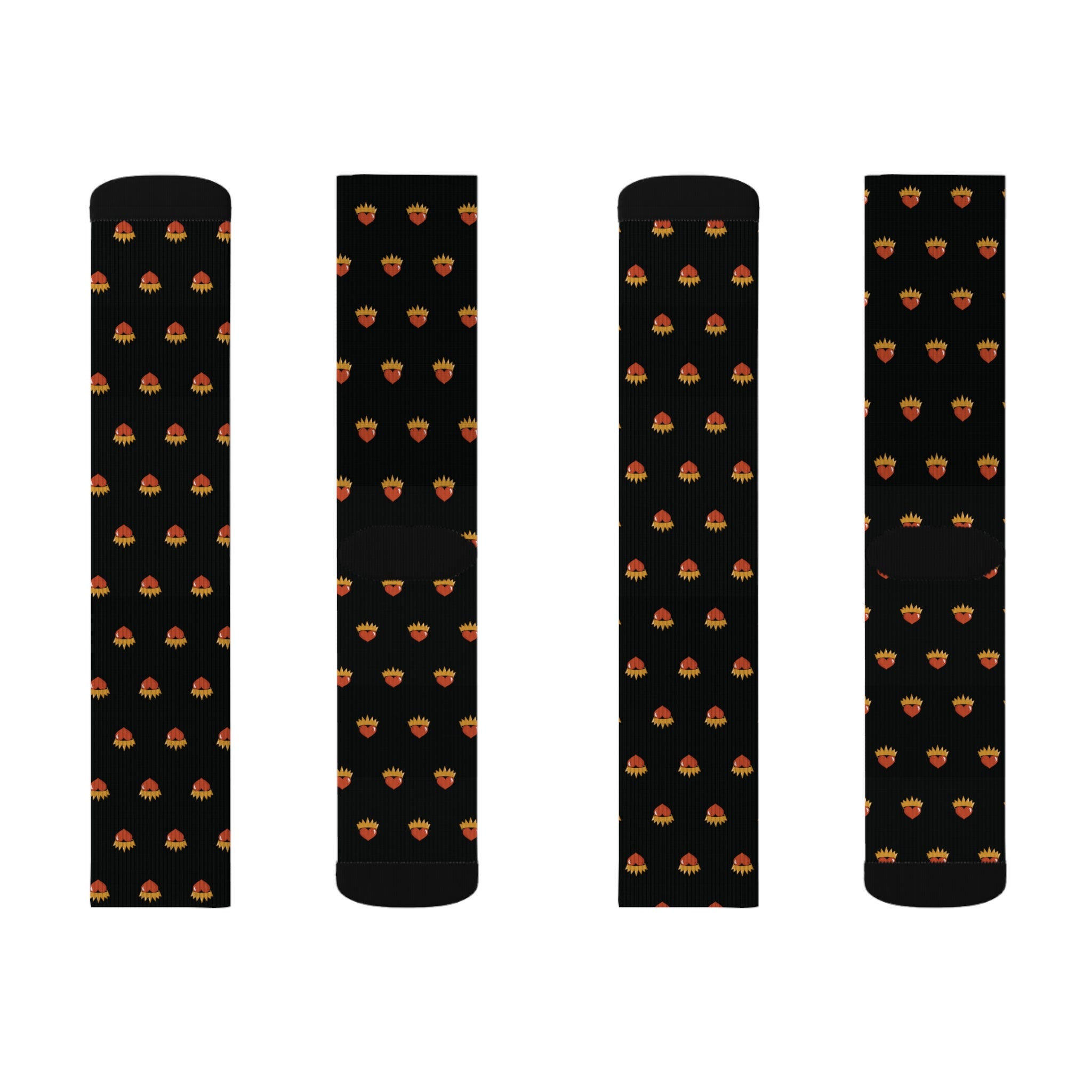 Royal Heart Black Unisex Socks