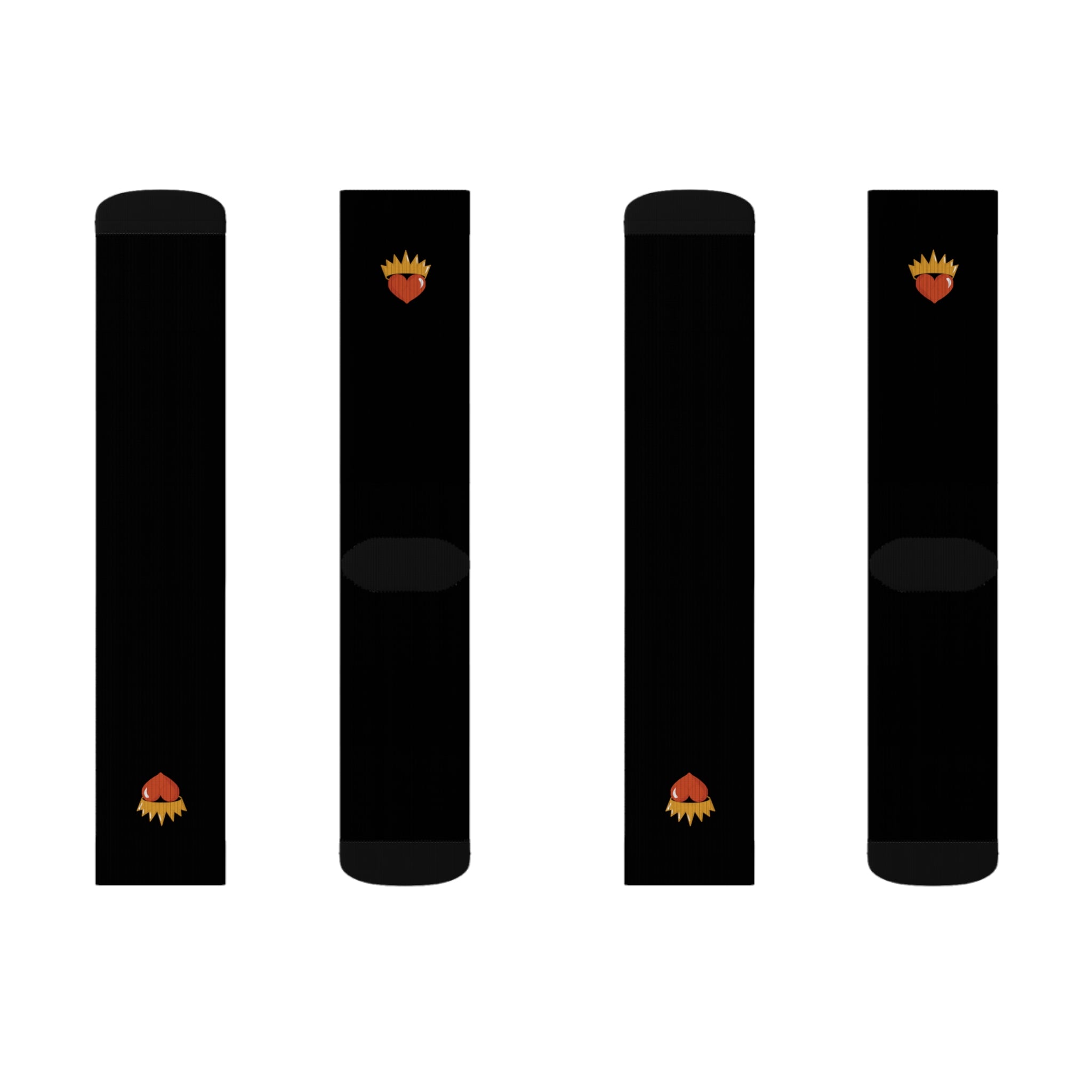 Single Royal Heart Black Socks