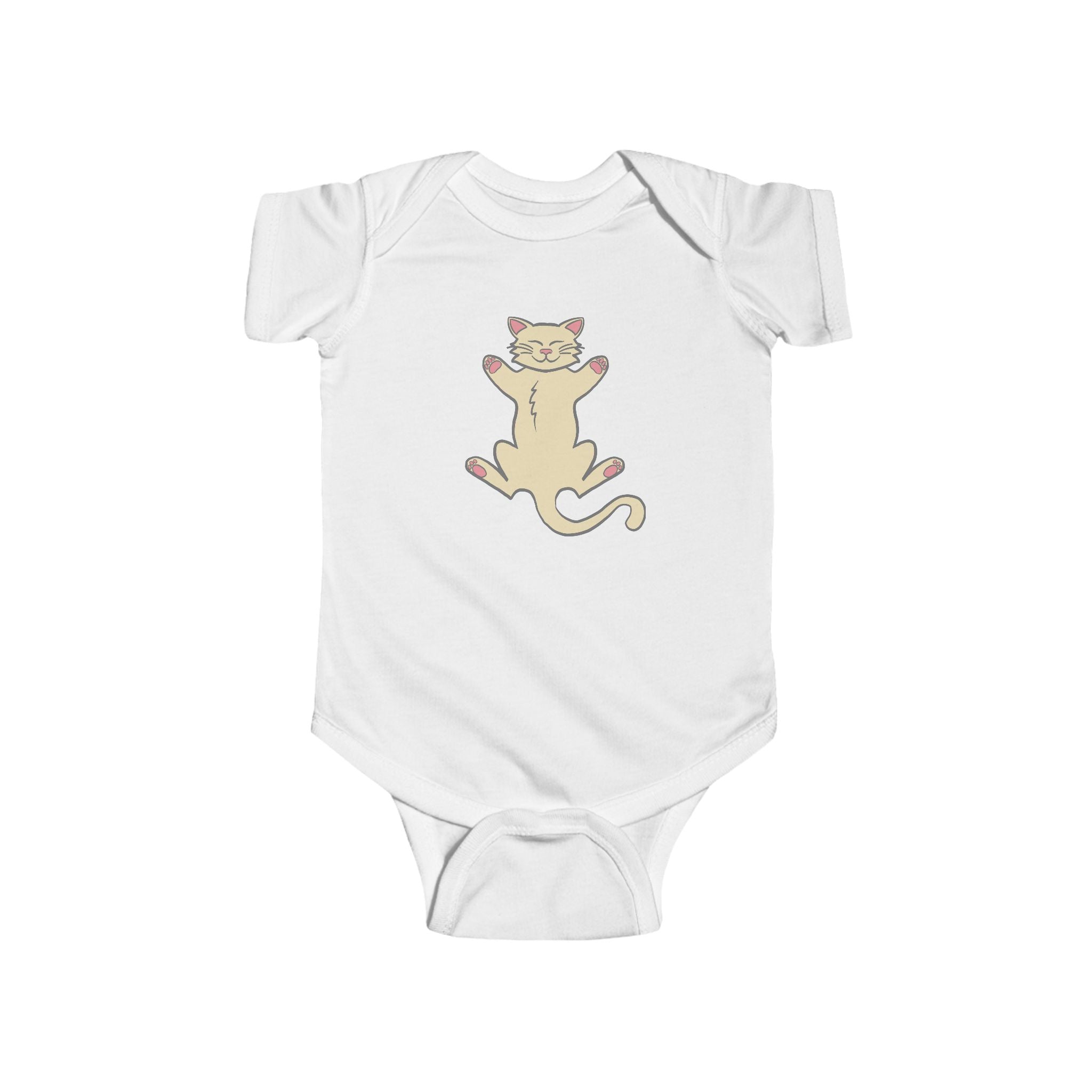 Lazy Yellow Kitten - Whimsical Cute Baby and Infant Arabic Onesie