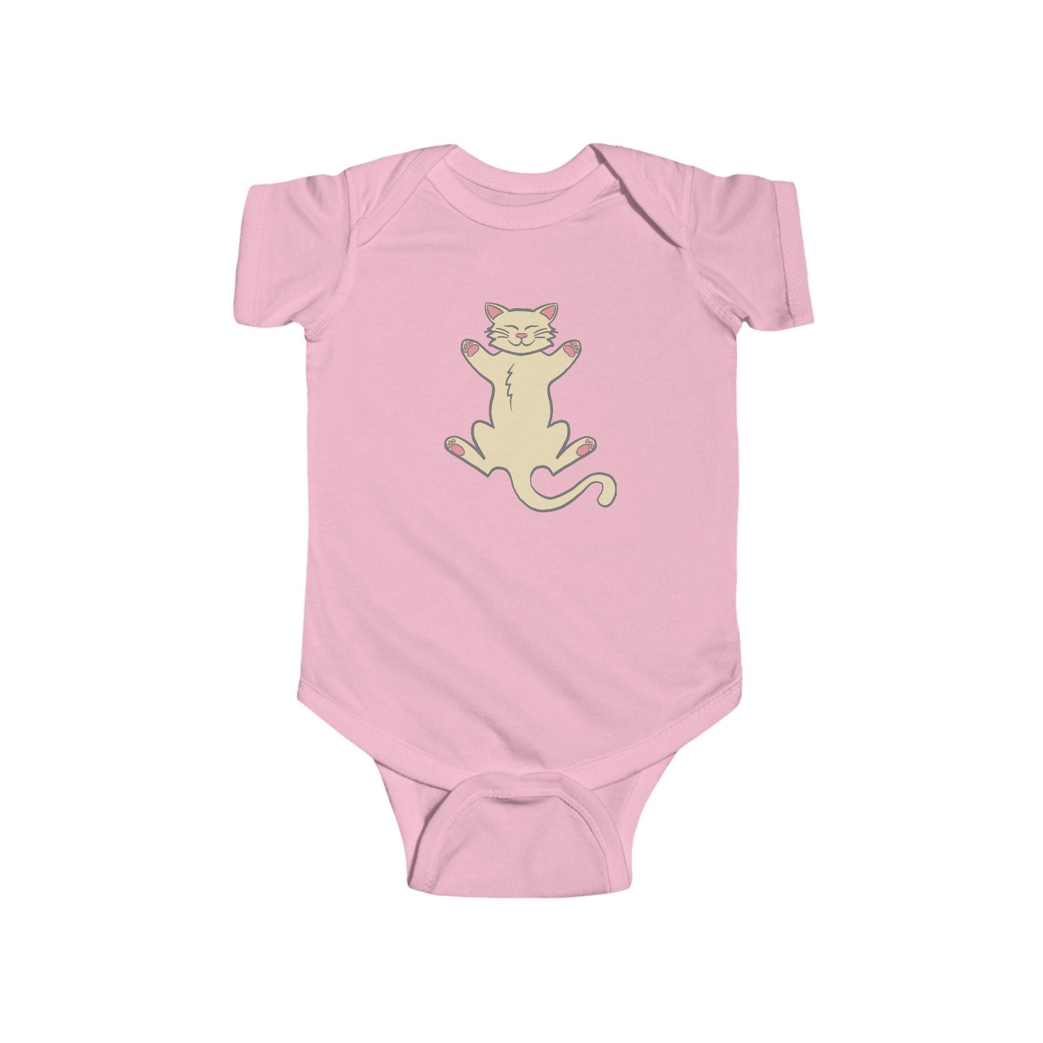 Lazy Yellow Kitten - Whimsical Cute Baby and Infant Arabic Onesie