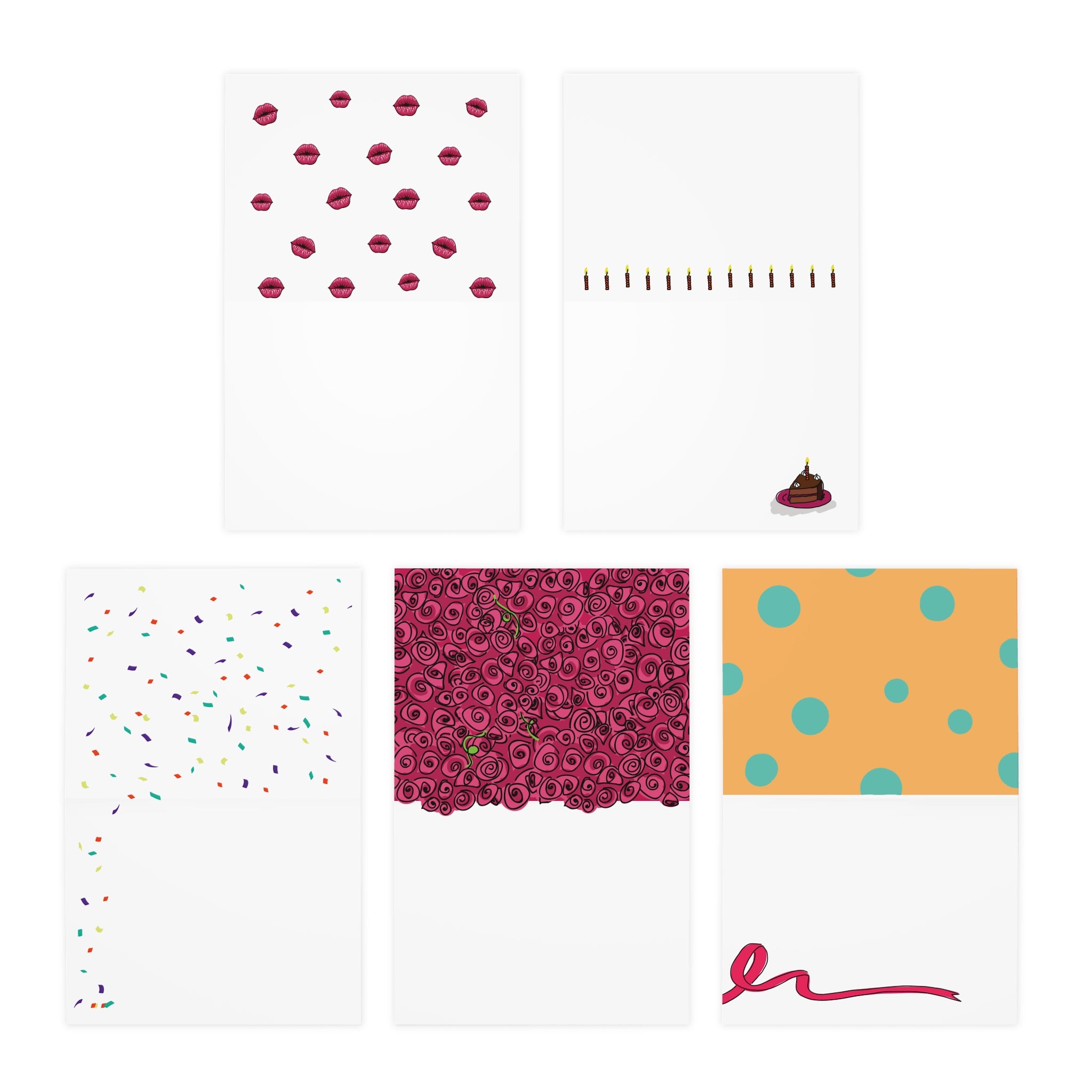 Birthday Doodles | 5-Pack of Luxe Greeting cards
