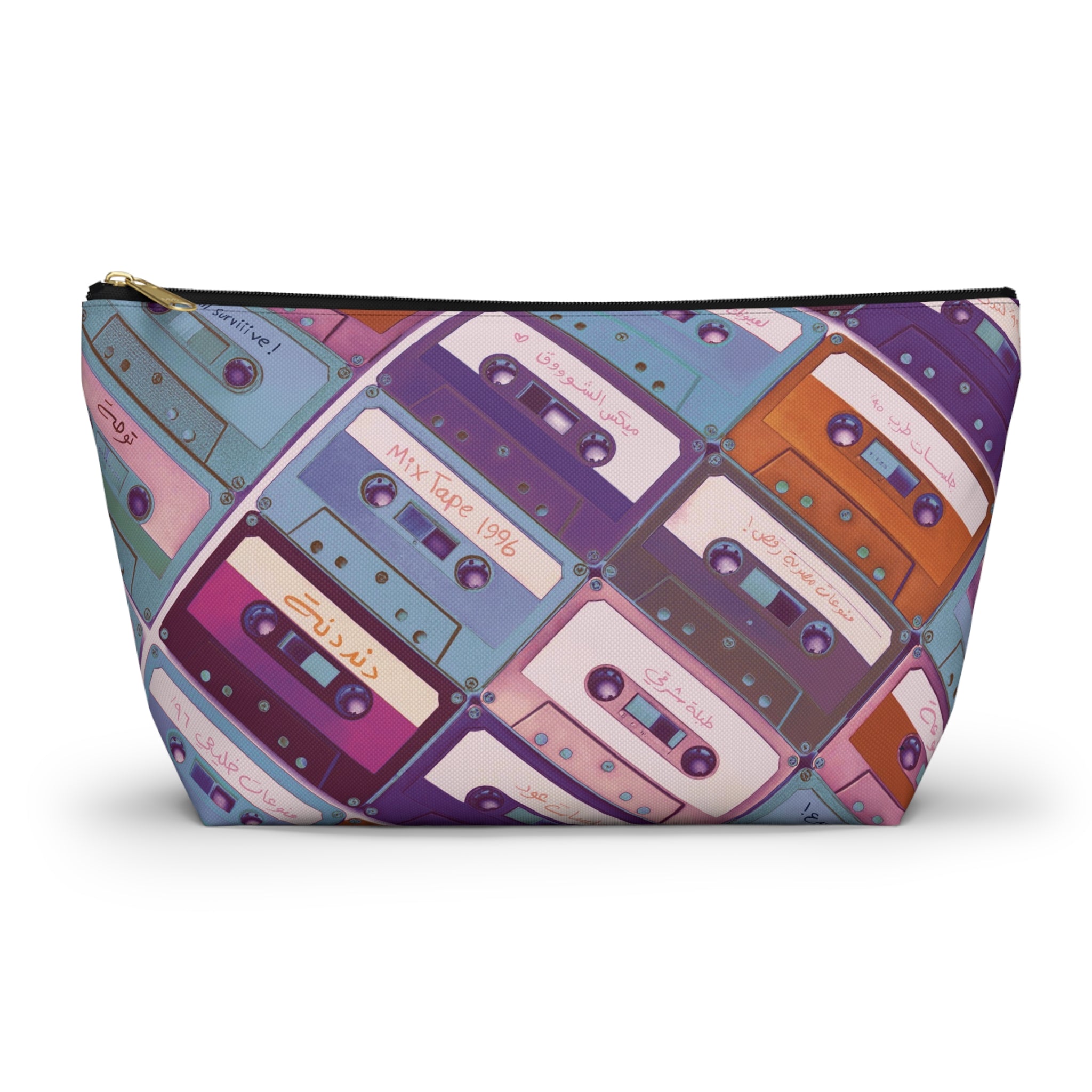 Diagonal Mix Tape Party Travel and Makeup Pouch