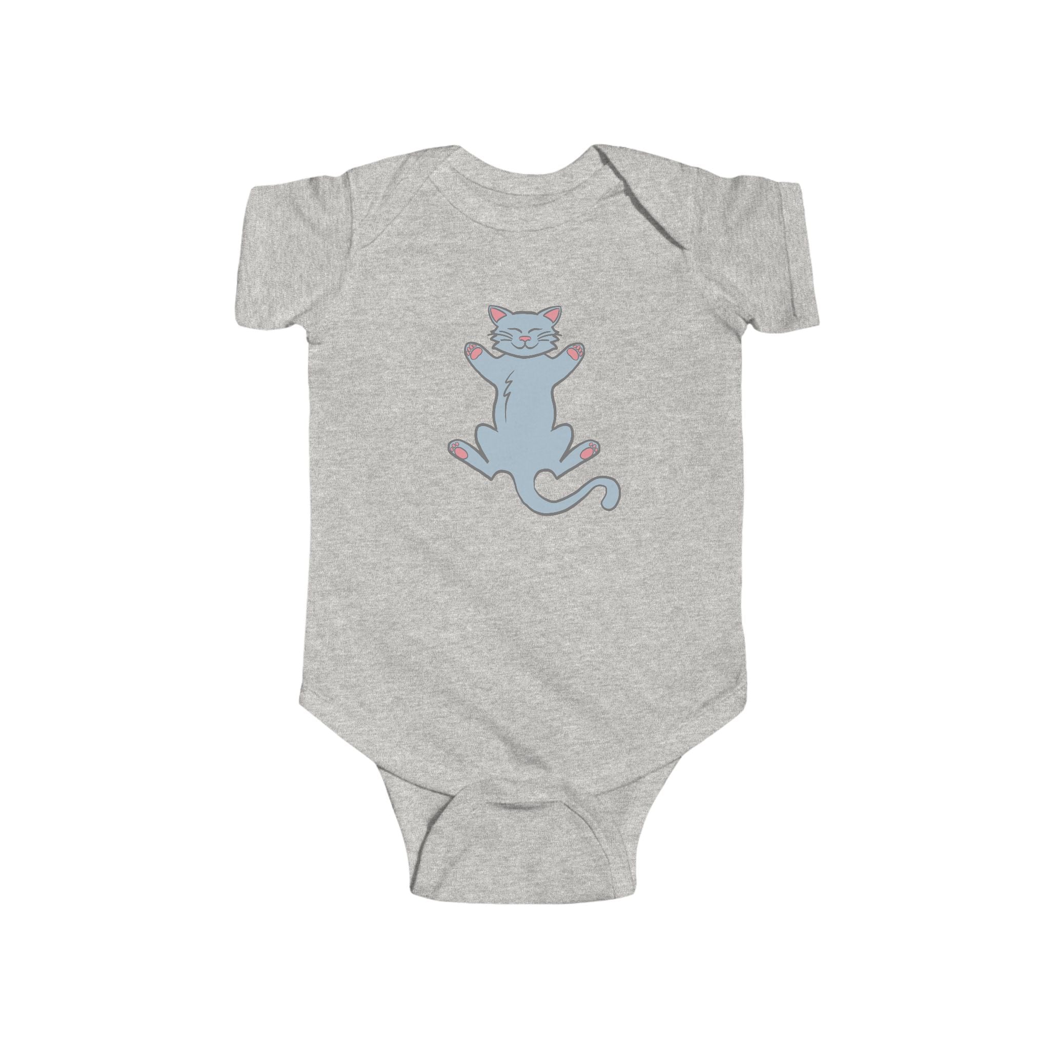 Lazy Grey Kitten - Whimsical Cute Baby and Infant Arabic Onesie