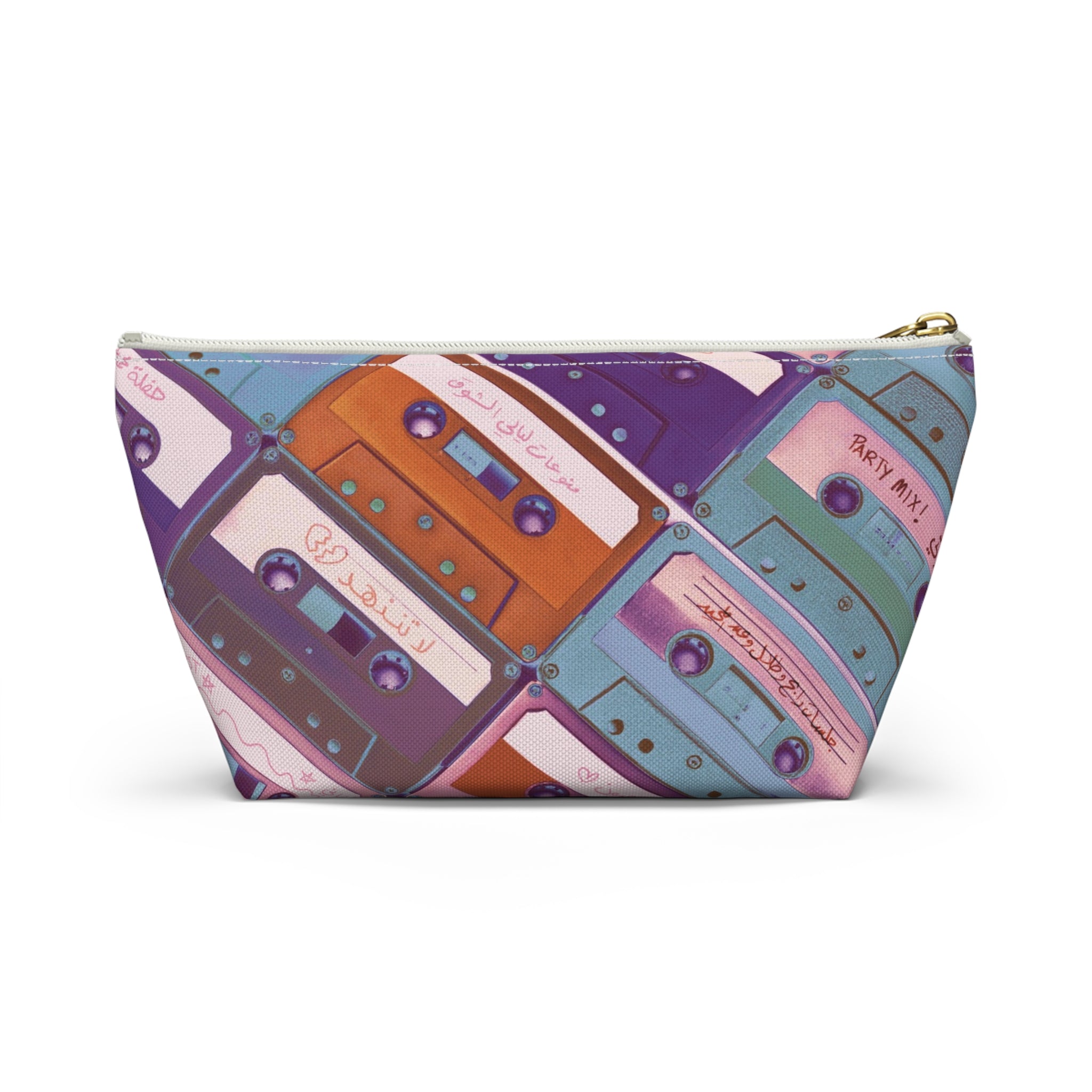 Diagonal Mix Tape Party Travel and Makeup Pouch